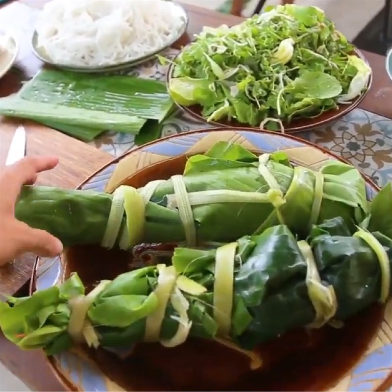 Bước 3 Gói cá Cá nục nướng lá chuối