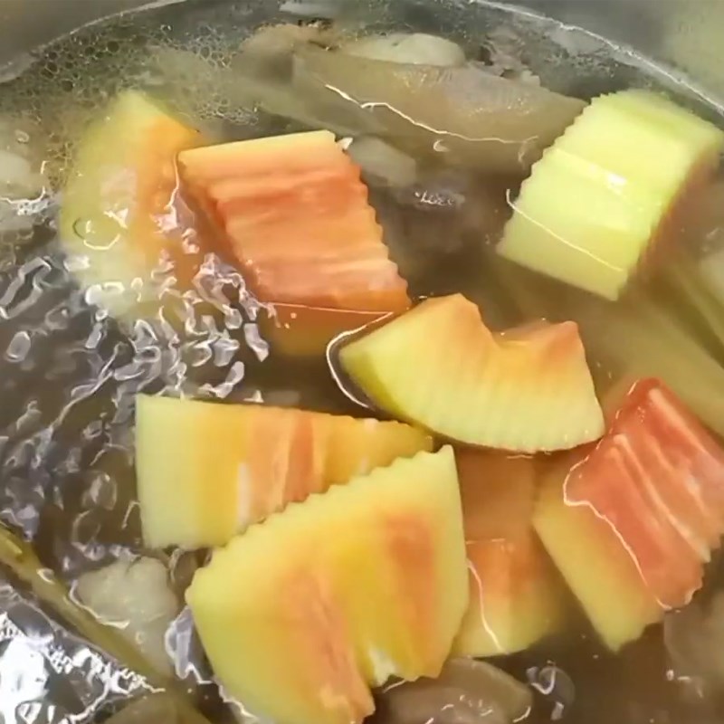 Bước 4 Hầm đuôi bò với đu đủ Đuôi bò hầm sả với đu đủ