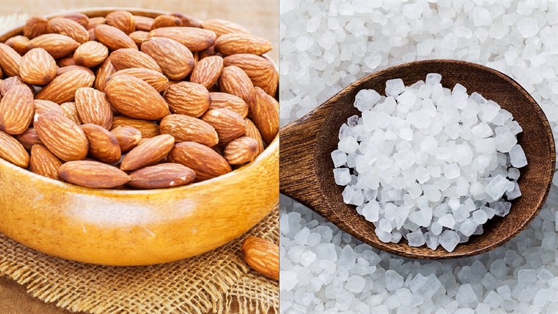 Nguyên liệu món ăn hạnh nhân rang muối