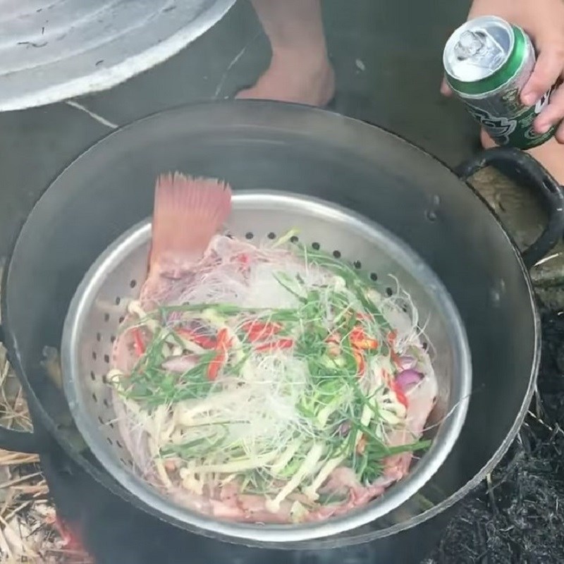 Bước 4 Hấp cá Cá diêu hồng hấp bia