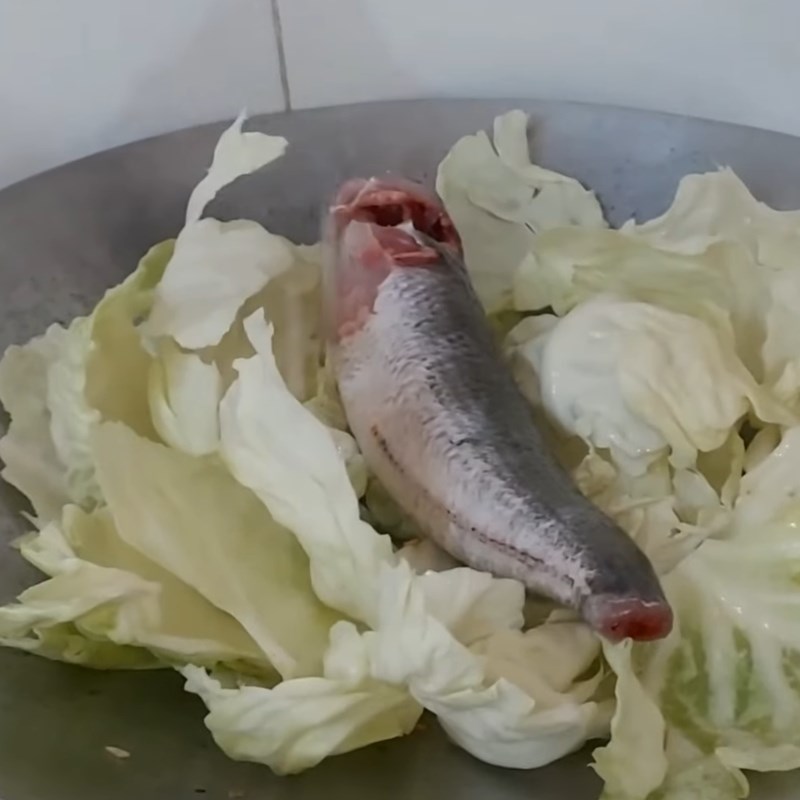 Bước 4 Hấp cá Cá lóc hấp bắp cải