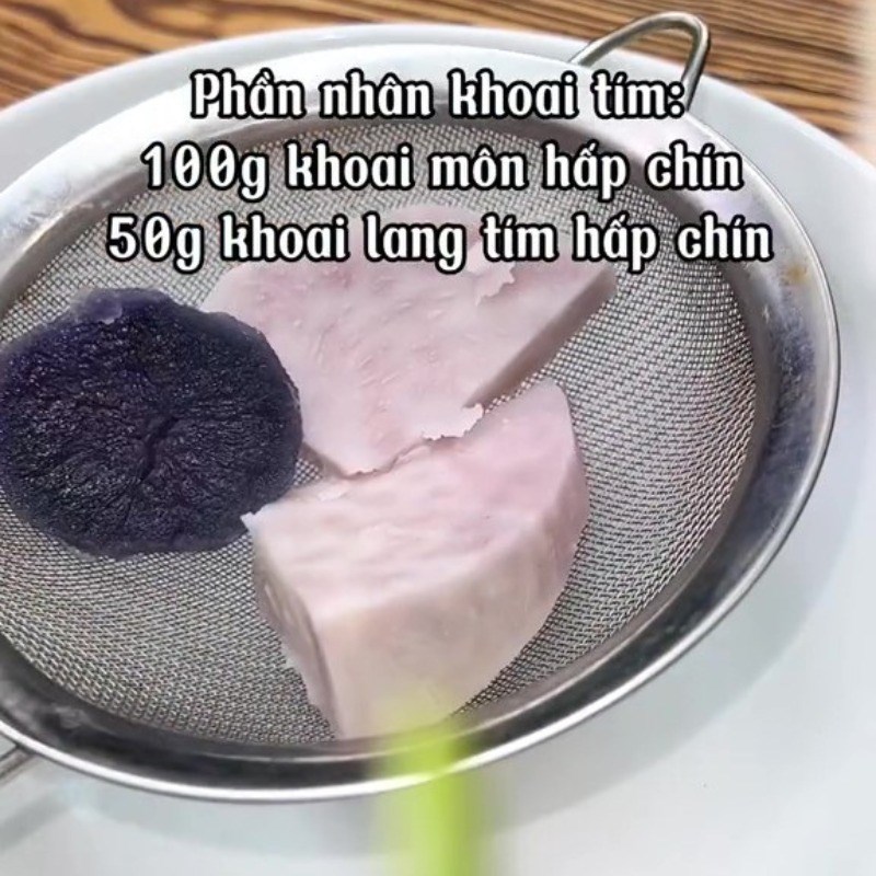 Bước 2 Hấp khoai Bánh xu xê nhân khoai