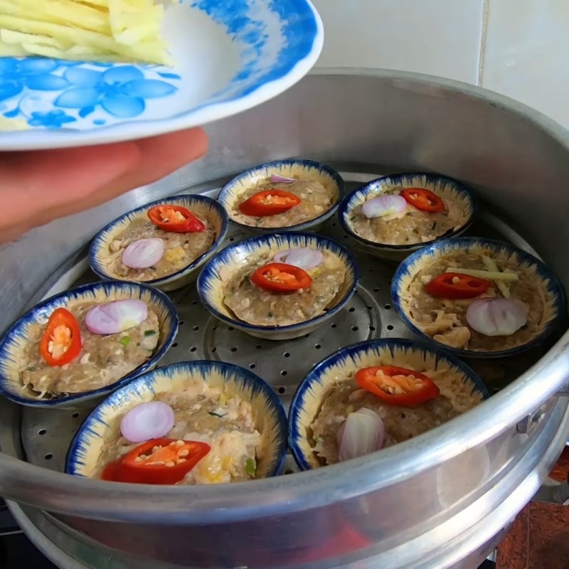 Bước 3 Hấp mắm Mắm chưng hột vịt