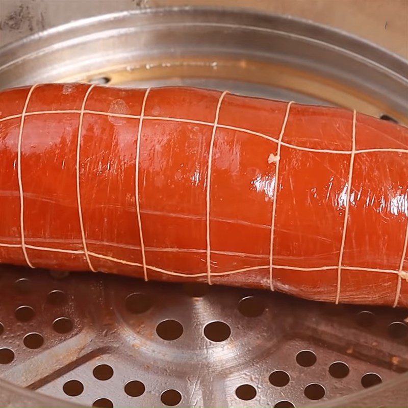 Bước 6 Hấp thịt nguội Thịt nguội bánh mì đỏ