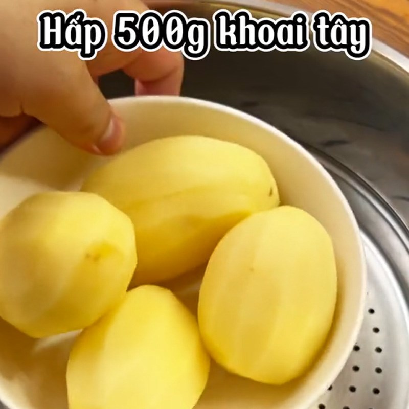Bước 1 Hấp và nghiền khoai tây Bánh khoai tây hình nấm