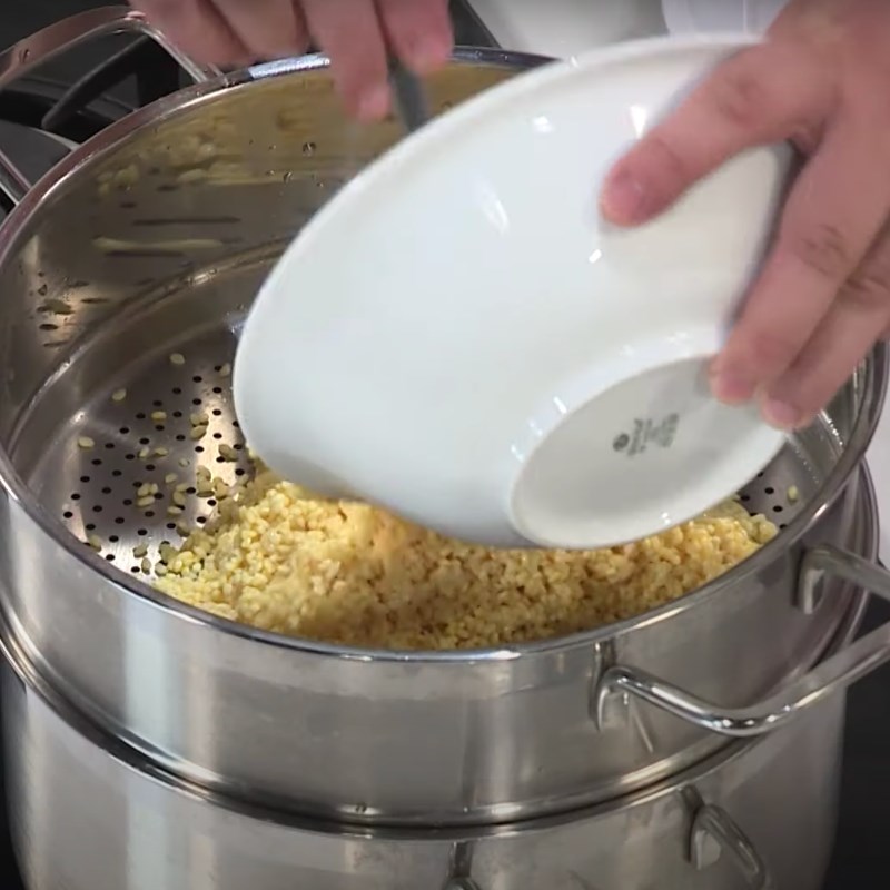 Bước 3 Hấp và trộn nếp Xôi gà nướng
