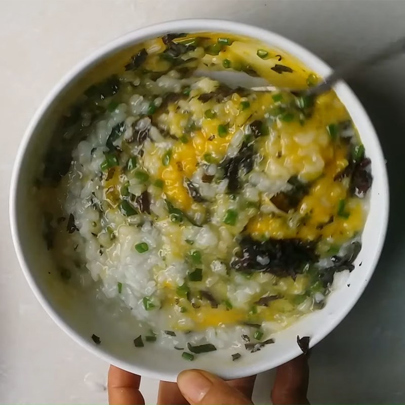 Bước 3 Hoàn thành Cháo hành tía tô