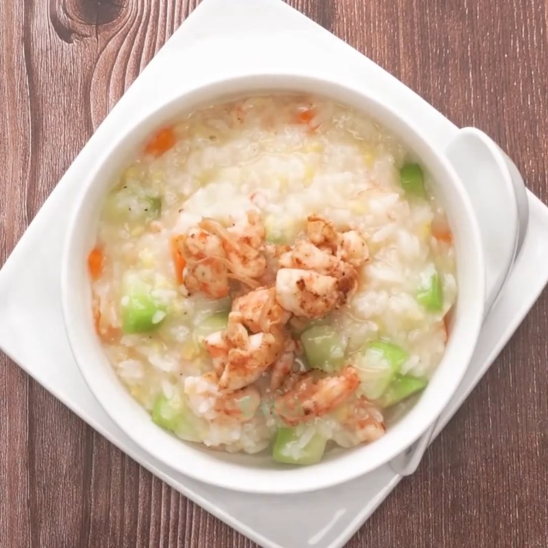 Bước 5 Hoàn thành Cháo tôm bí xanh