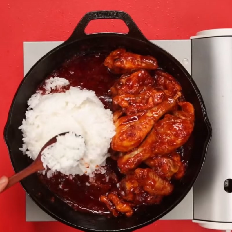 Bước 4 Hoàn thành Cơm gà BBQ phô mai