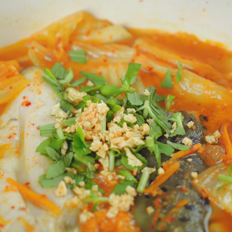 Bước 5 Hoàn thành Canh kim chi đầu cá hồi