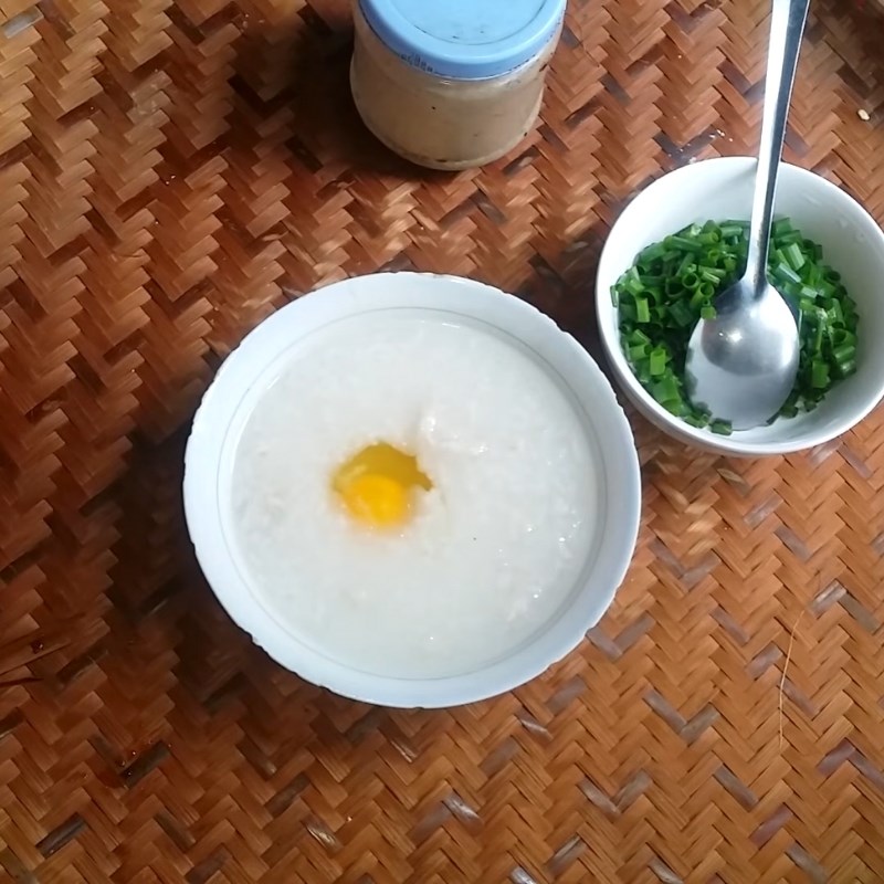 Bước 4 Hoàn thành cháo Cháo thịt băm trứng gà