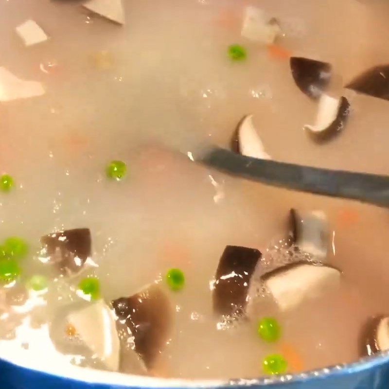 Bước 4 Hoàn thành cháo Cháo cồi sò điệp rau củ