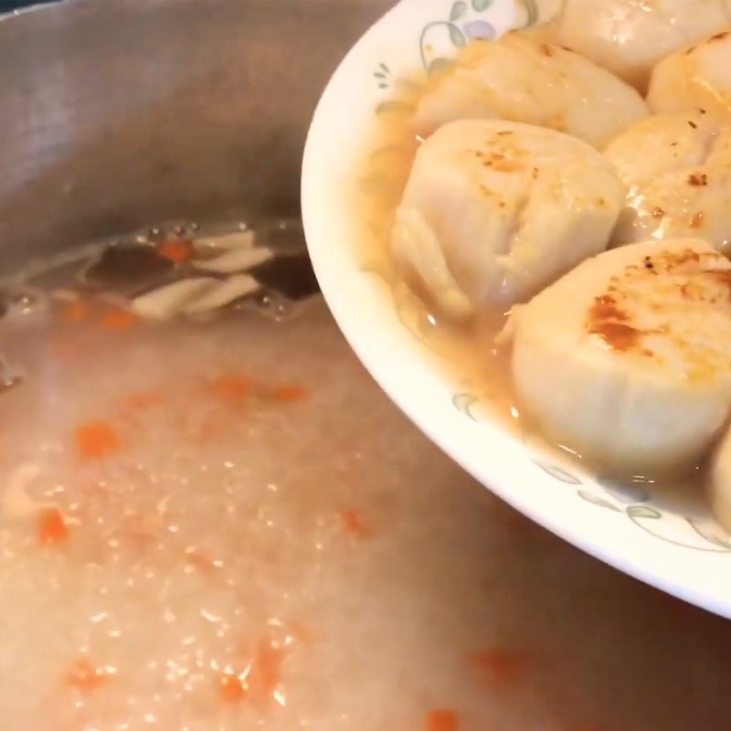 Bước 4 Hoàn thành cháo Cháo cồi sò điệp rau củ