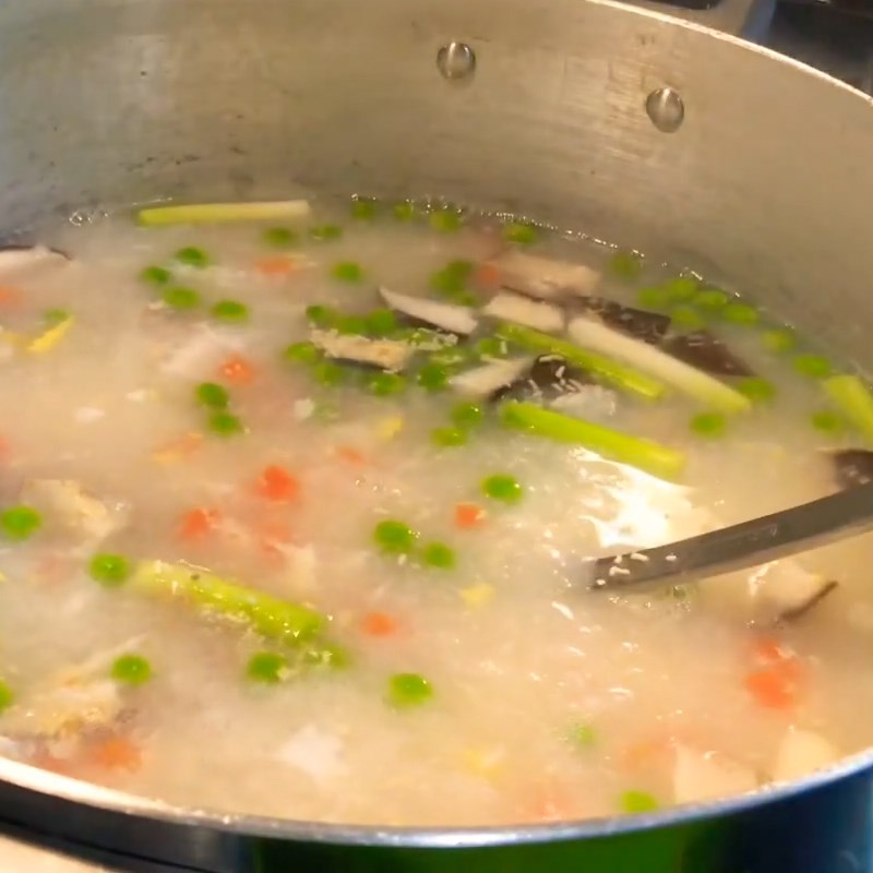 Bước 4 Hoàn thành cháo Cháo cồi sò điệp rau củ