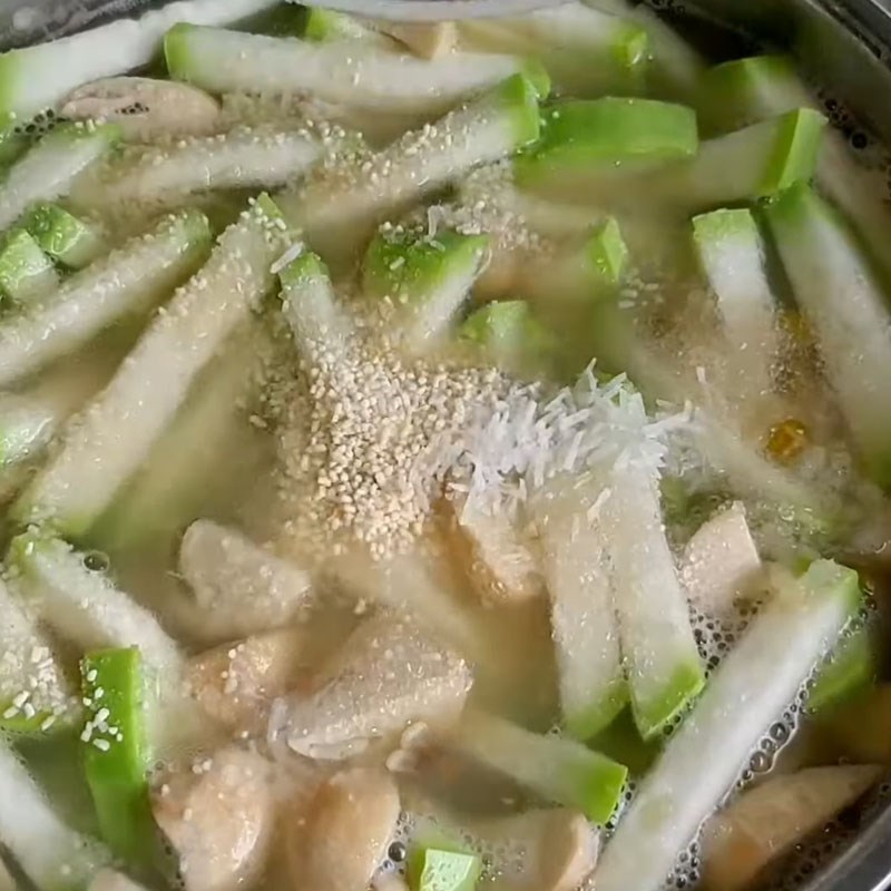 Bước 3 Hoàn thành cháo bầu Cháo đậu xanh chay bầu