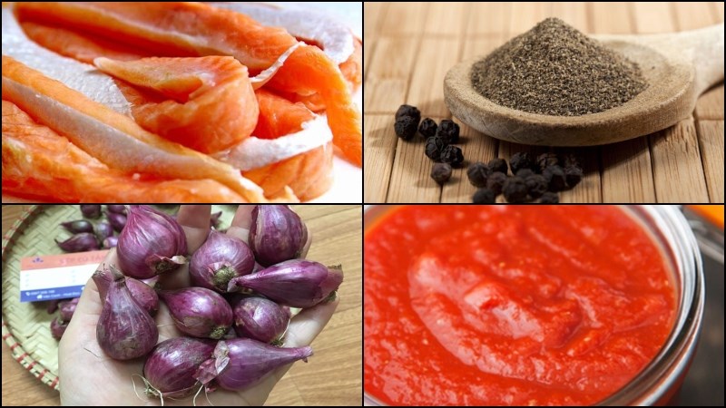 Nguyên liệu món ăn lườn cá hồi kho tiêu