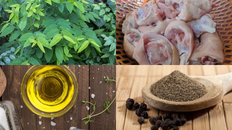 Nguyên liệu món ăn canh giò heo rau ngót