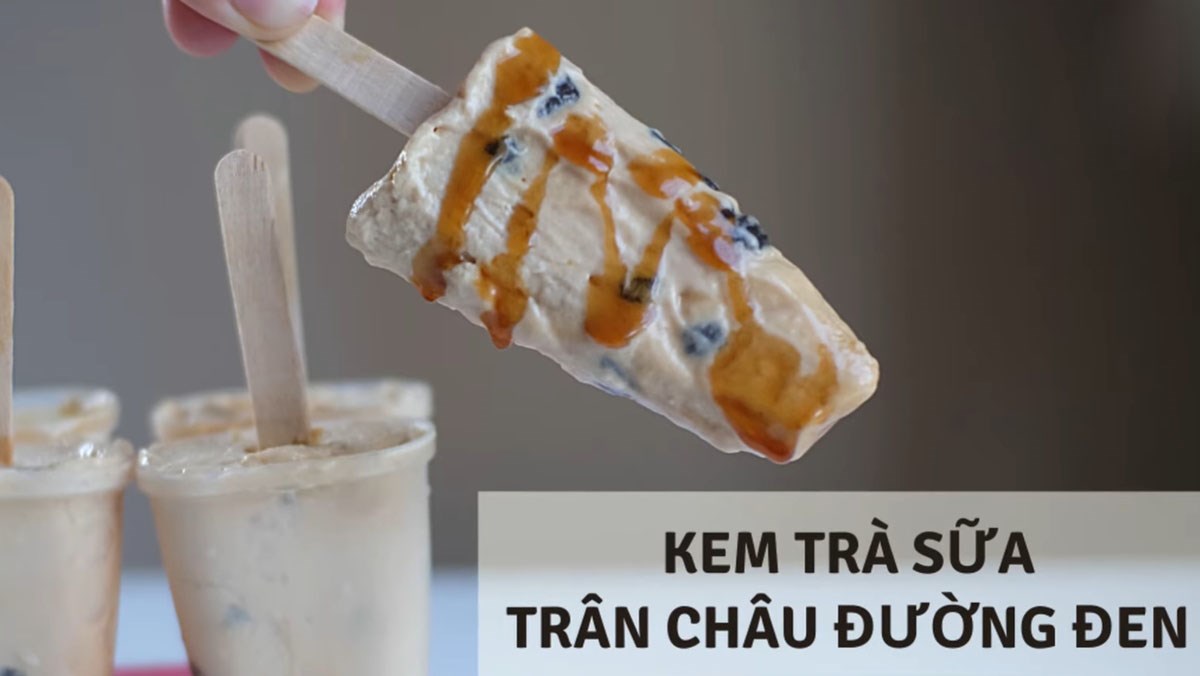 Kem trà sữa trân châu đường đen