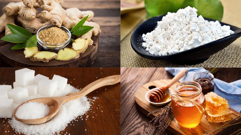 Nguyên liệu món ăn kẹo gừng ngậm ho