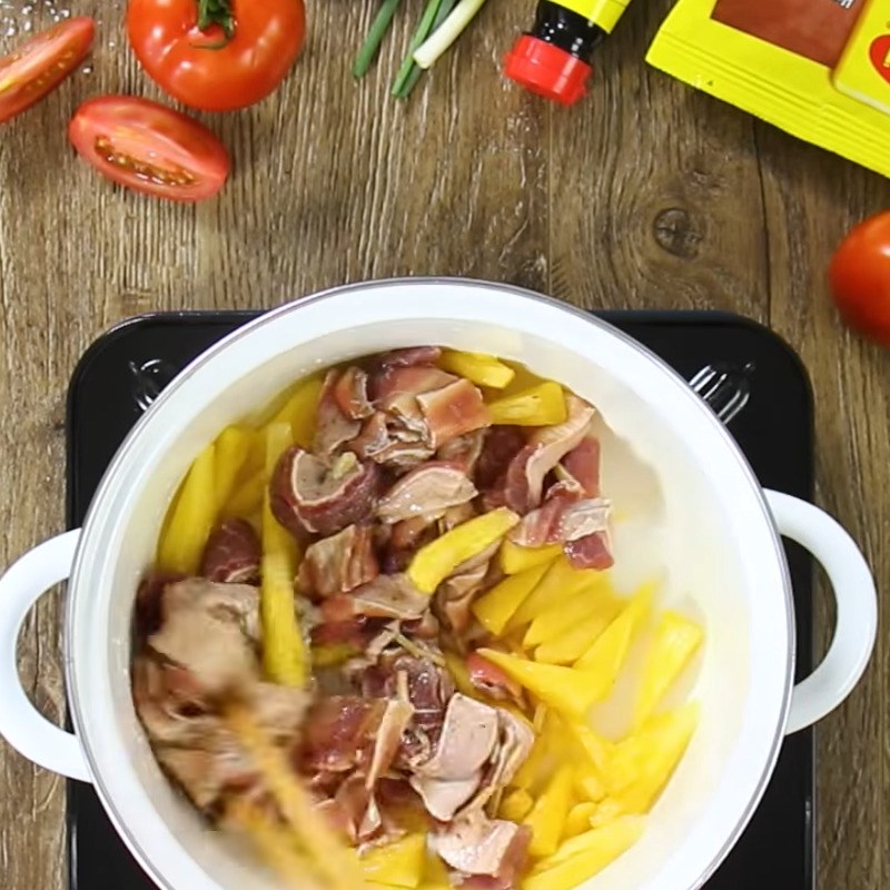 Bước 4 Kho món ăn Gân bò kho dưa chua
