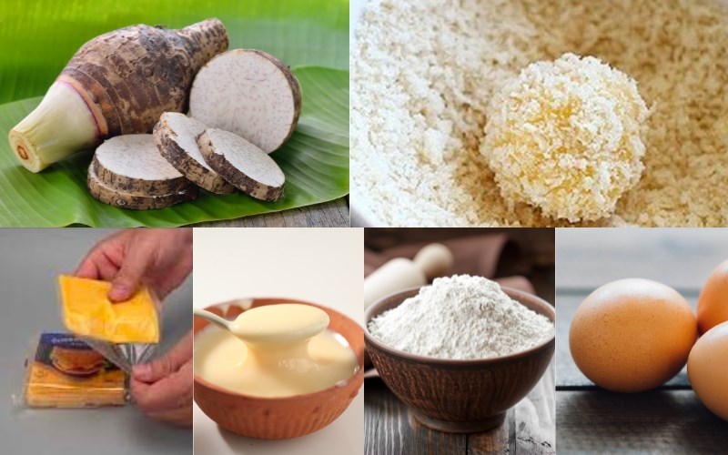 Nguyên liệu món ăn bánh khoai môn chiên xù