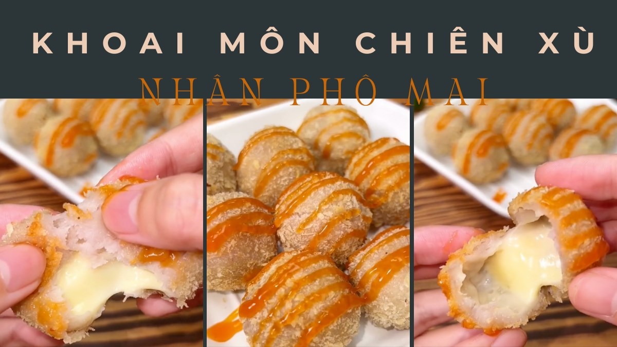Khoai môn chiên xù nhân phô mai(Công thức từ kênh tiktok Cách Nấu Ngon cùng điện máy XANH)