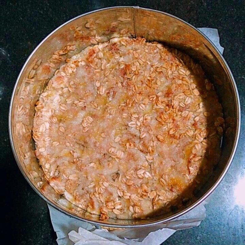 Bước 1 Làm đế bánh Bánh cheesecake cam nướng với gelatin