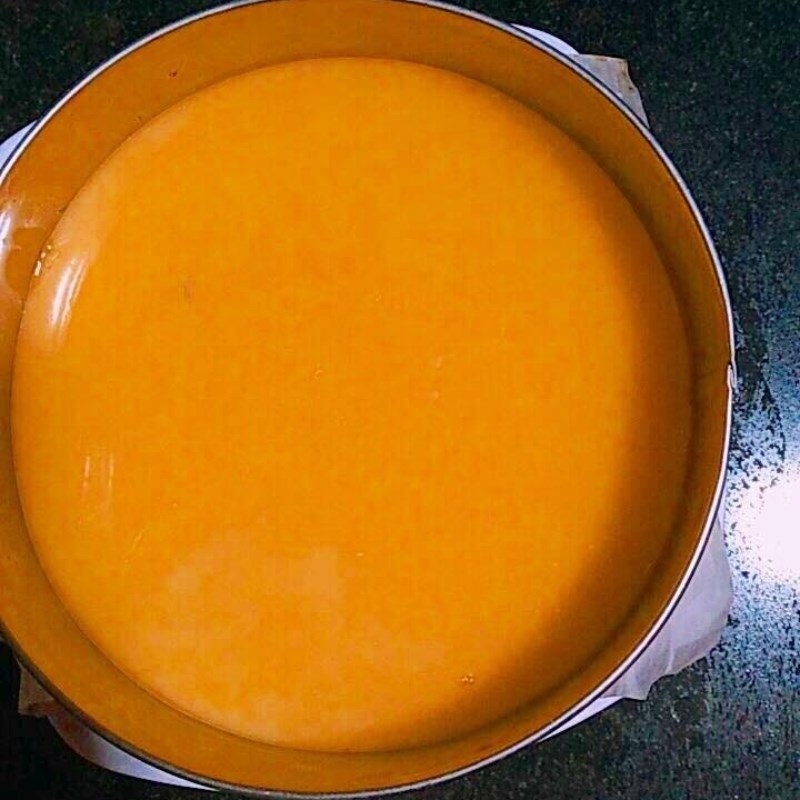 Bước 3 Làm mặt tráng gương cho bánh Bánh cheesecake cam nướng với gelatin
