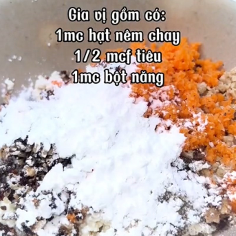 Bước 2 Làm nhân Nấm hương nhồi đậu hũ sốt cà