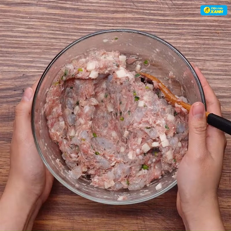 Bước 2 Làm nhân tôm thịt Há cảo hấp nhân tôm thịt