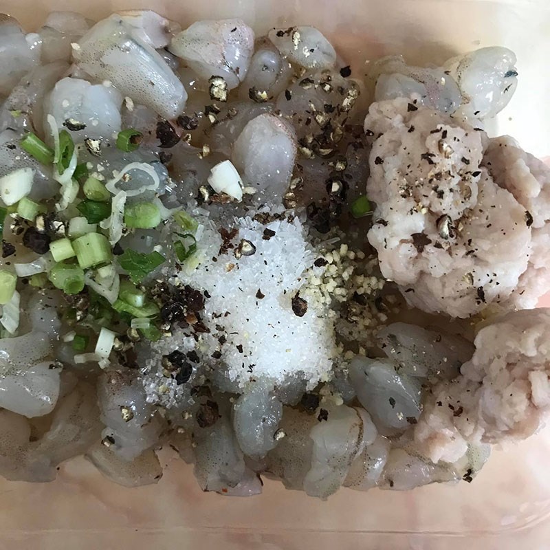 Bước 2 Làm nhân tôm thịt Há cảo hấp nhân tôm thịt (công thức được chia sẻ từ người dùng)