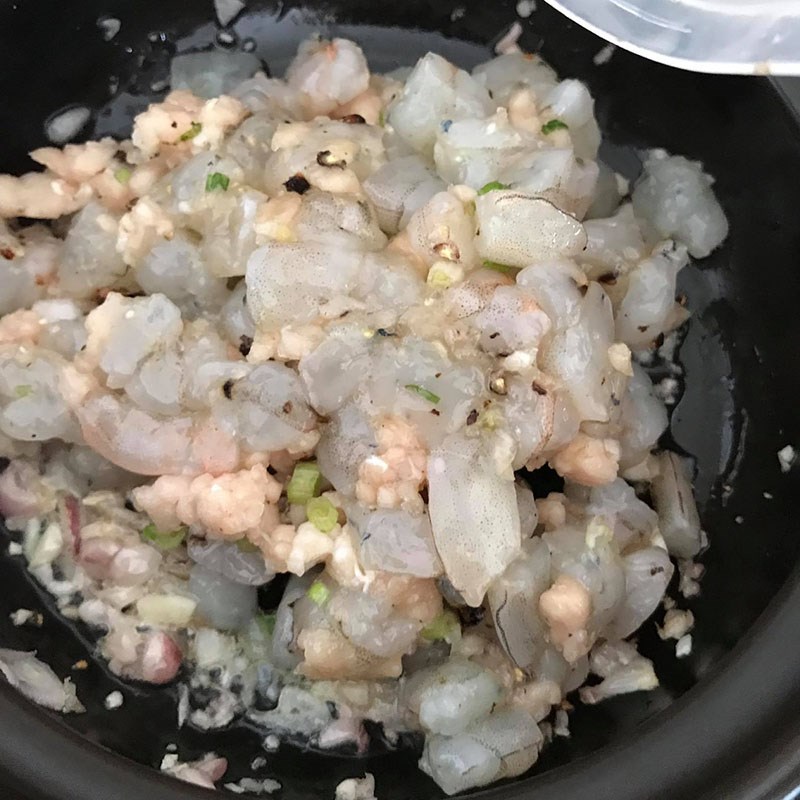 Bước 2 Làm nhân tôm thịt Há cảo hấp nhân tôm thịt (công thức được chia sẻ từ người dùng)