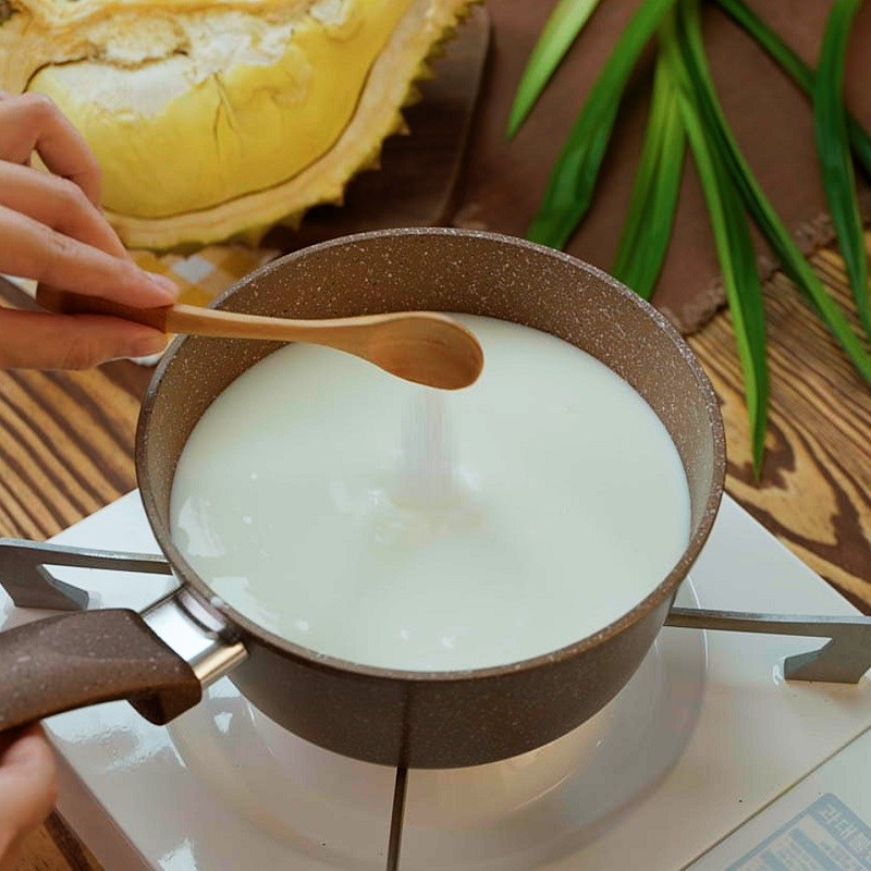 Bước 1 Làm nước cốt dừa sữa Chè sầu riêng