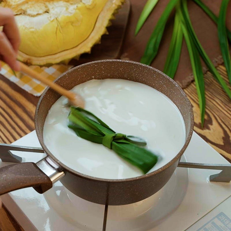 Bước 1 Làm nước cốt dừa sữa Chè sầu riêng
