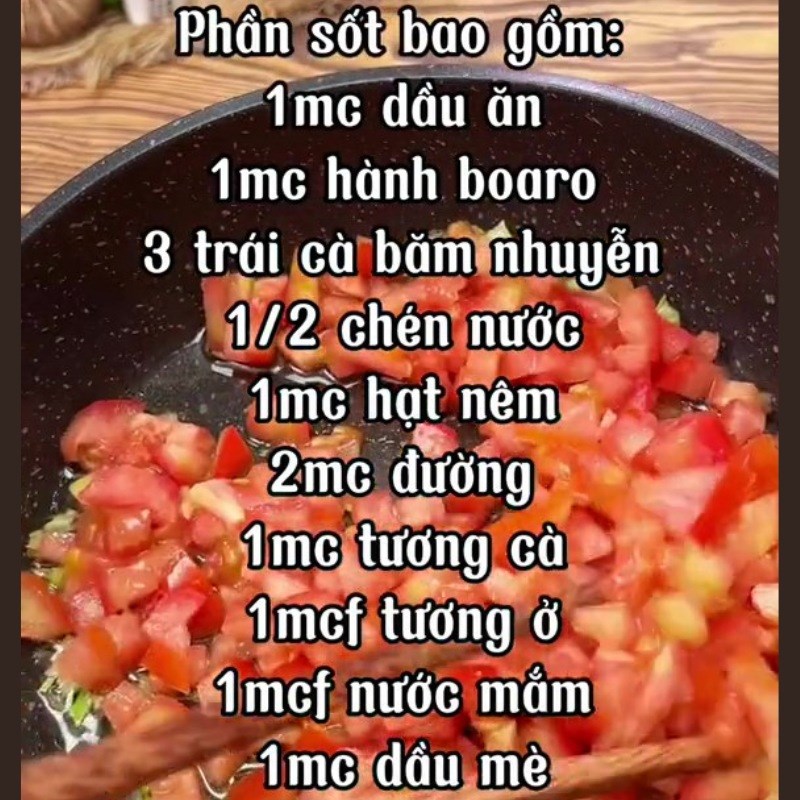 Bước 4 Làm nước sốt Nấm hương nhồi đậu hũ sốt cà