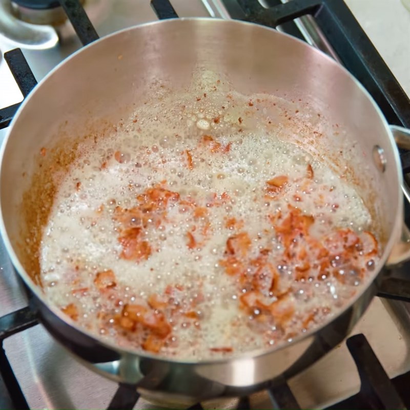 Bước 3 Làm nước thịt xông khói Đậu đũa đút lò thịt xông khói