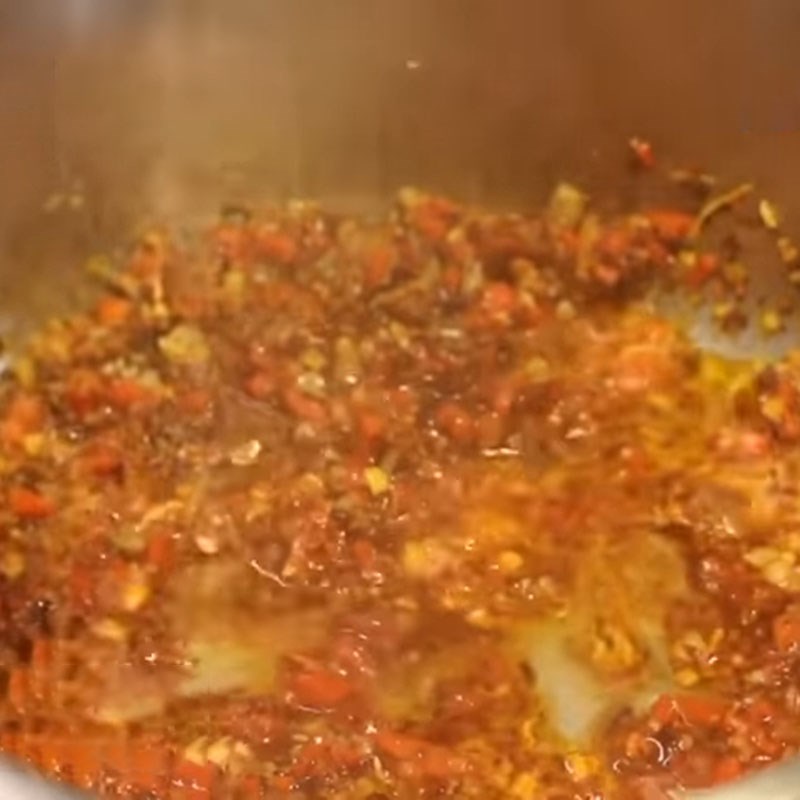 Bước 3 Làm ớt sa tế Bún chả cua Huế