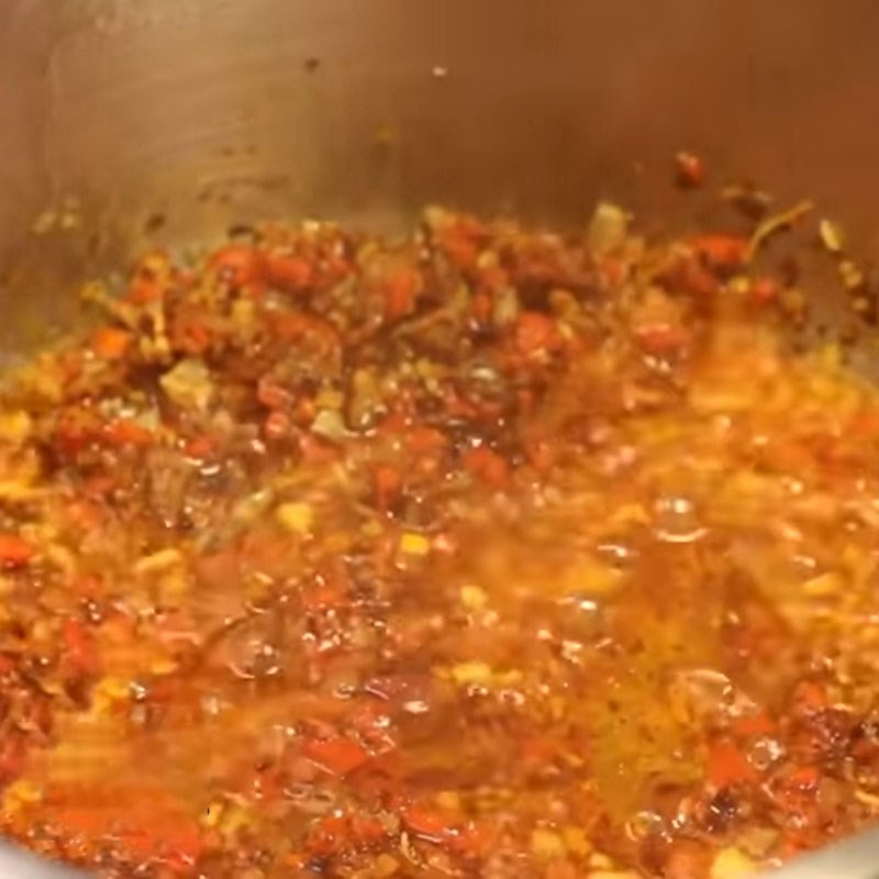 Bước 3 Làm ớt sa tế Bún chả cua Huế