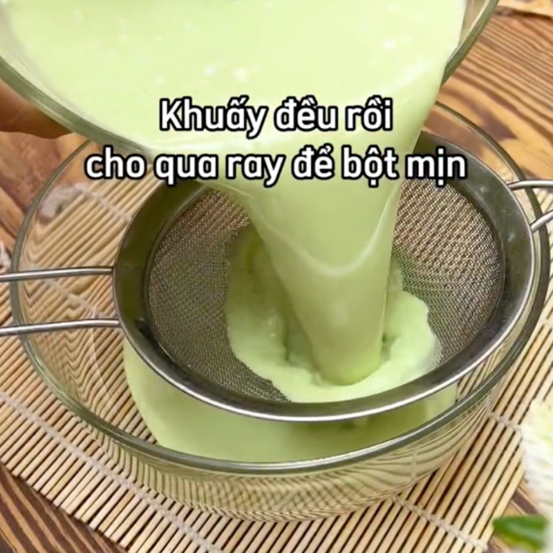 Bước 2 Làm phần bột bánh Bánh crepe cuộn sầu riêng (Công thức từ kênh tiktok Cách Nấu Ngon cùng Cách Nấu Ngon)