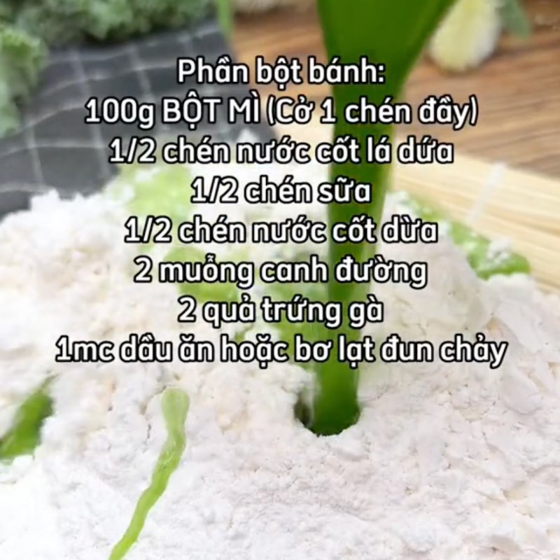 Bước 2 Làm phần bột bánh Bánh crepe cuộn sầu riêng (Công thức từ kênh tiktok Cách Nấu Ngon cùng Cách Nấu Ngon)