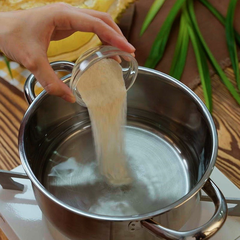 Bước 3 Làm thạch ăn kèm Chè sầu riêng