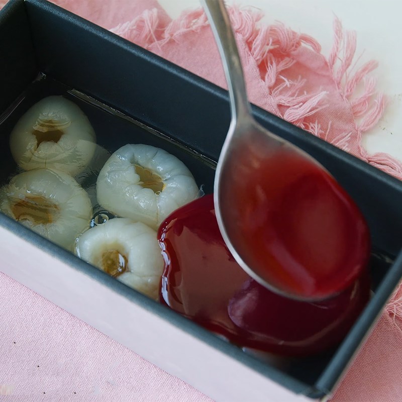 Bước 4 Làm thạch phúc bồn tử Panna cotta thạch vải