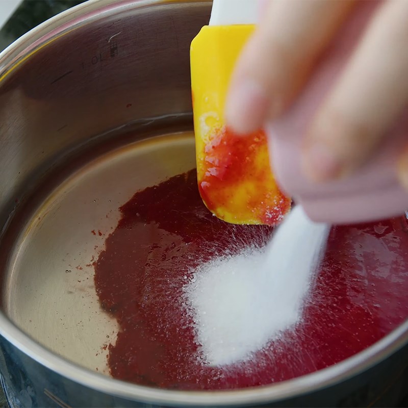 Bước 4 Làm thạch phúc bồn tử Panna cotta thạch vải