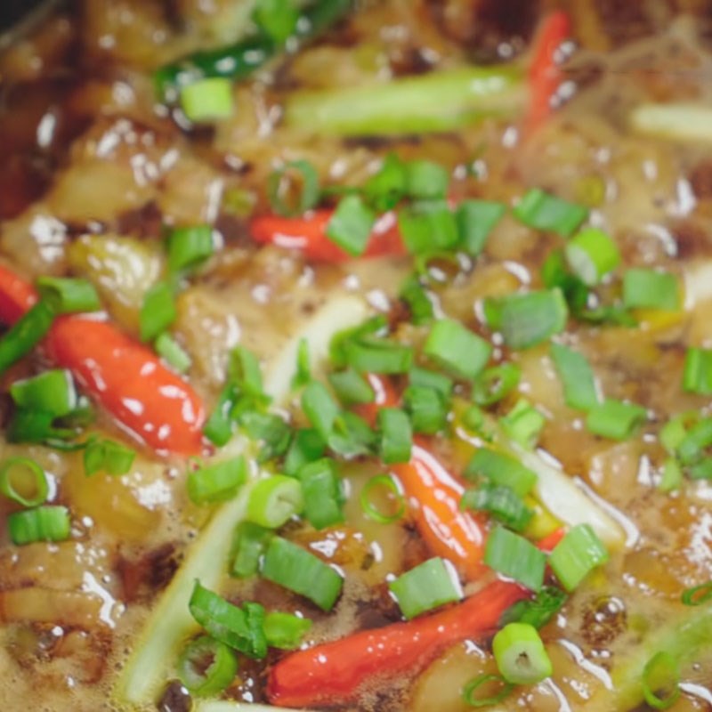 Bước 3 Làm tôm khô kho quẹt Tôm khô kho quẹt với tiêu xanh