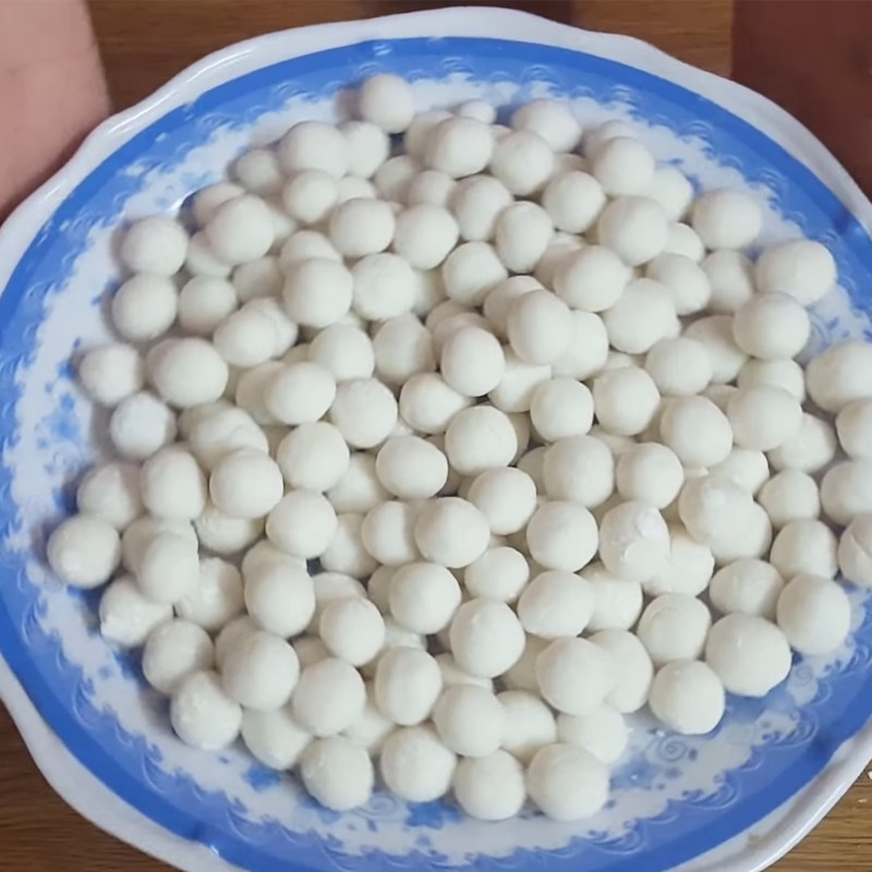 Bước 2 Làm trân châu nhân dừa Sữa chua thạch lá nếp trân châu