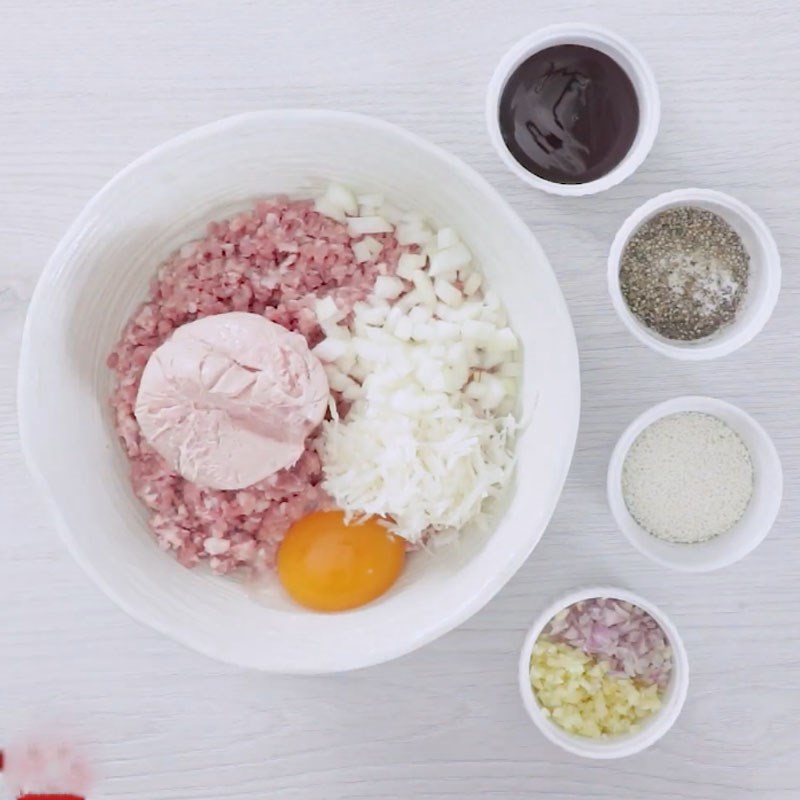 Bước 3 Làm xíu mại Bánh mì xíu mại trứng muối