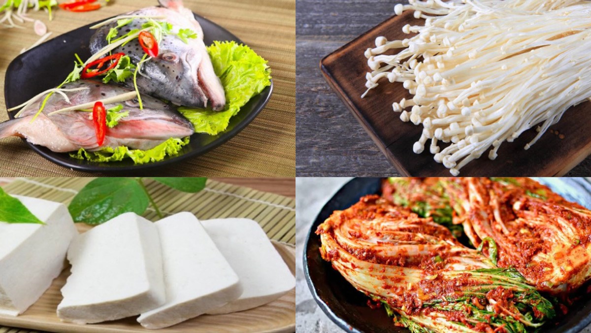 Nguyên liệu món ăn lẩu đầu cá hồi