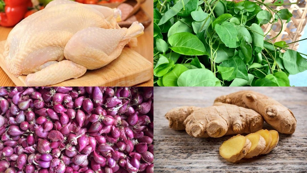 Nguyên liệu món ăn lẩu gà lá giang