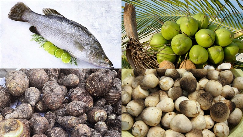 Nguyên liệu món ăn lẩu cá chẽm khoai môn và chua cay