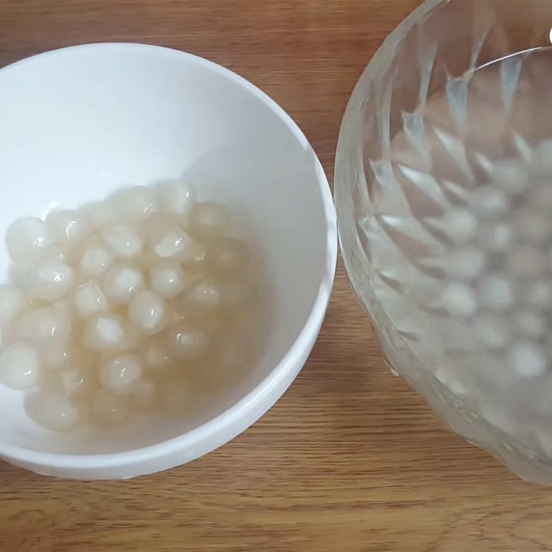 Bước 3 Luộc trân châu Sữa chua thạch lá nếp trân châu